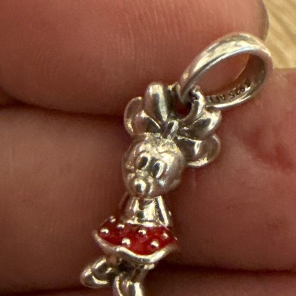 Silver and Red Mouse Charm Pendant - Picture 6 of 8